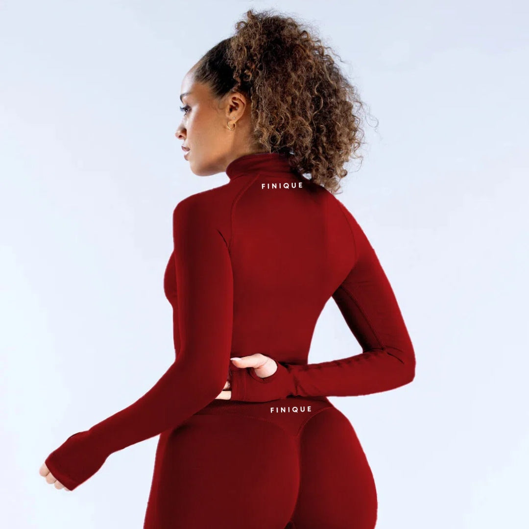 Sleek Motion – Long Sleeve Zip Red