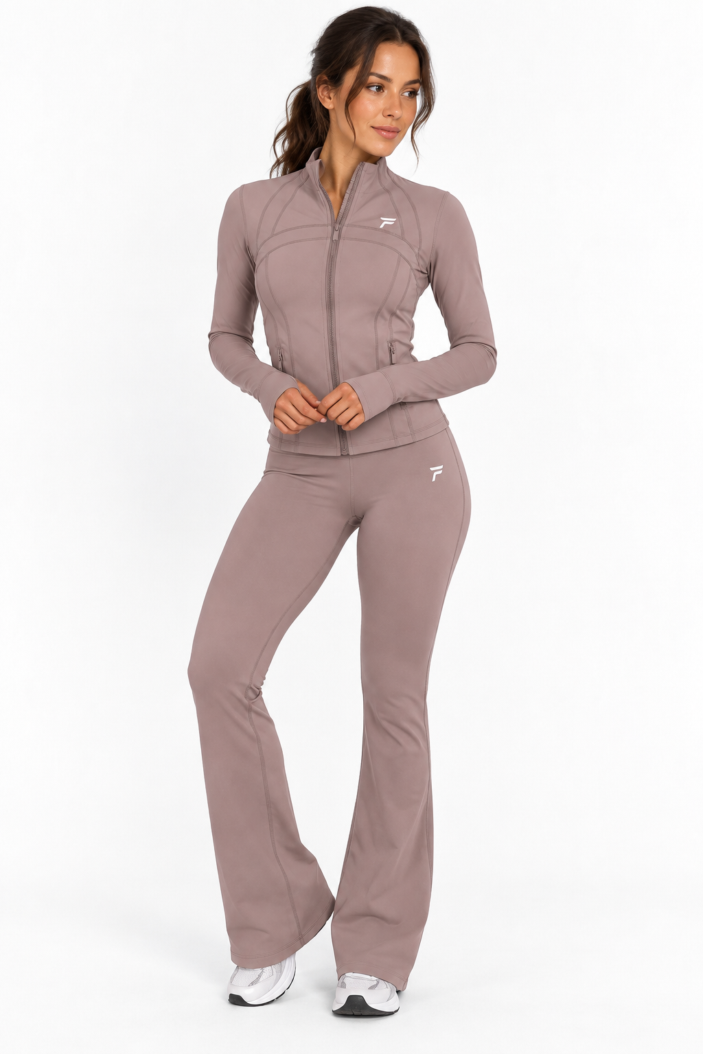 zip-up jacket met flard sporbroek