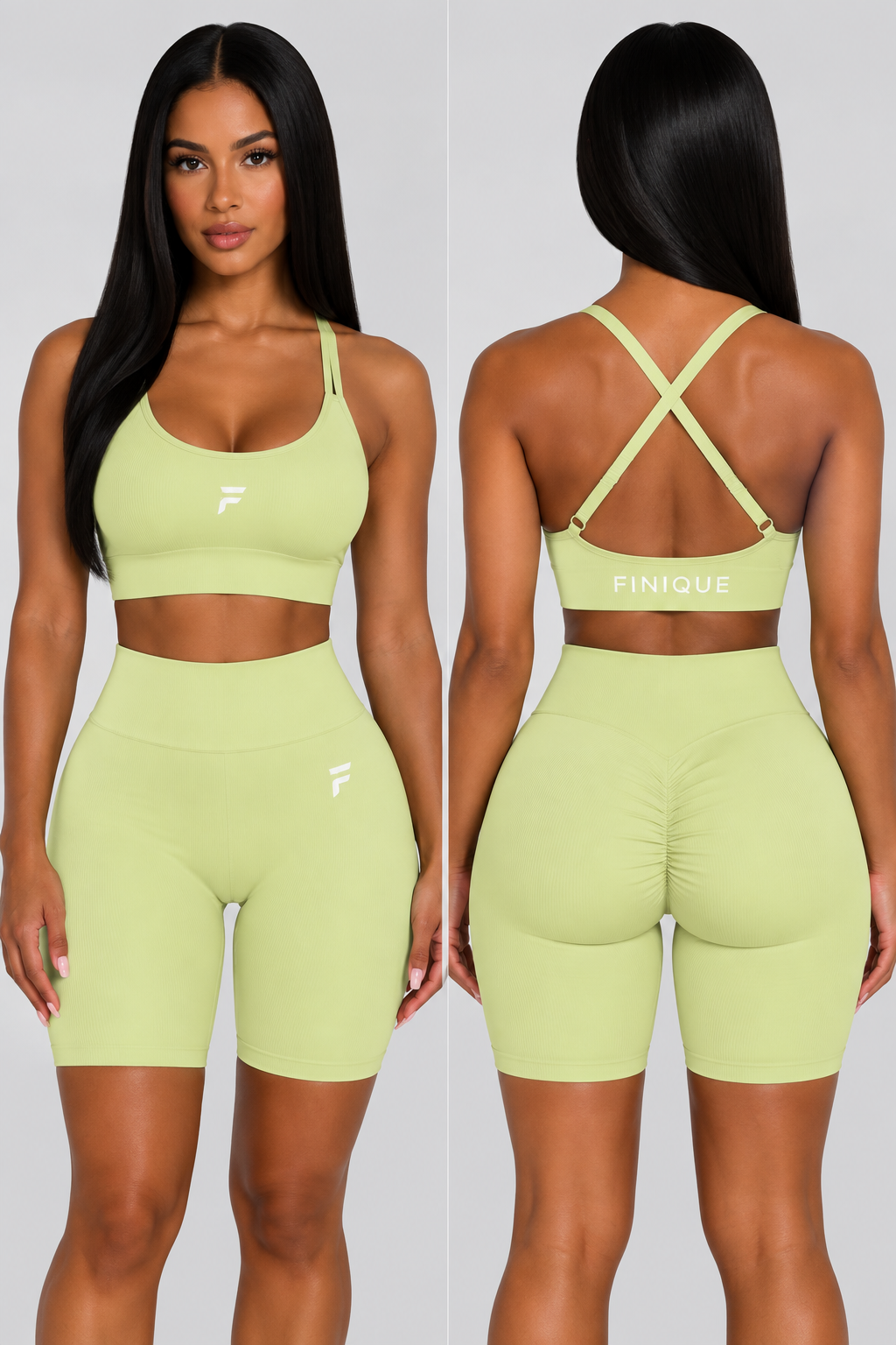 FINIQUE Sculpt Scrunch Seamless Set Lime Yellow