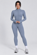 Elevate Sculpt Zip Jumpsuit Dusty Blue